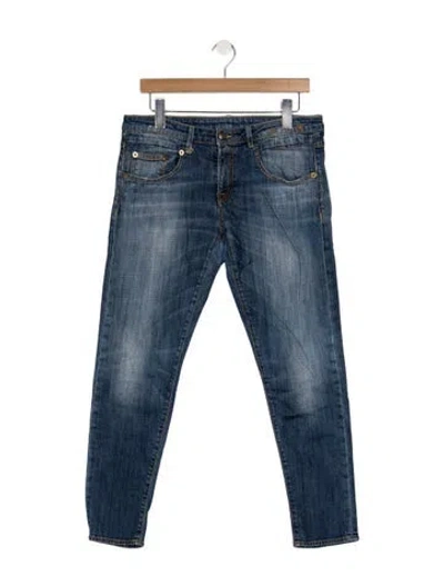 Pre-owned R13 Mid-rise Straight Leg Jeans In Blue