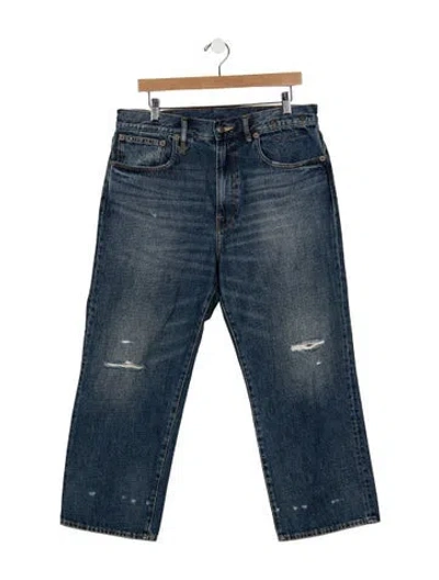 Pre-owned R13 Mid-rise Straight Leg Jeans In Blue