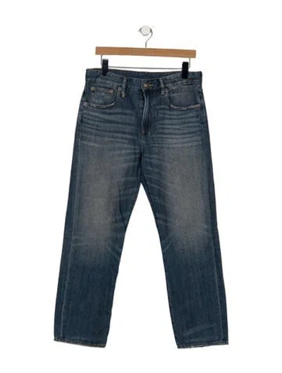 Pre-owned R13 Mid-rise Straight Leg Jeans In Blue