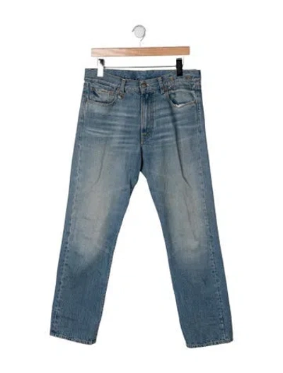 Pre-owned R13 Mid-rise Straight Leg Jeans In Blue