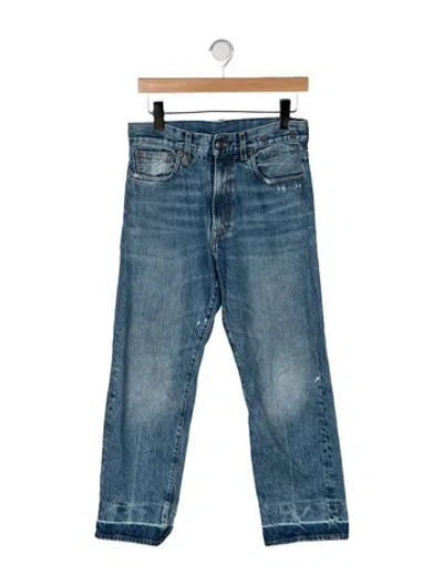 Pre-owned R13 Mid-rise Straight Leg Jeans In Blue