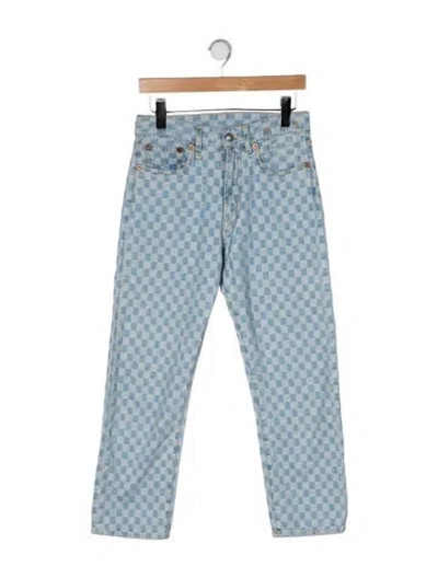 Pre-owned R13 Mid-rise Straight Leg Jeans In Blue