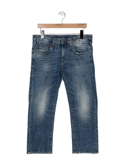 Pre-owned R13 Mid-rise Straight Leg Jeans In Blue
