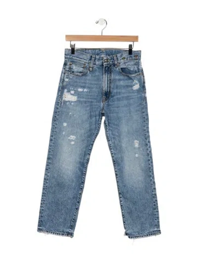 Pre-owned R13 Mid-rise Straight Leg Jeans In Blue