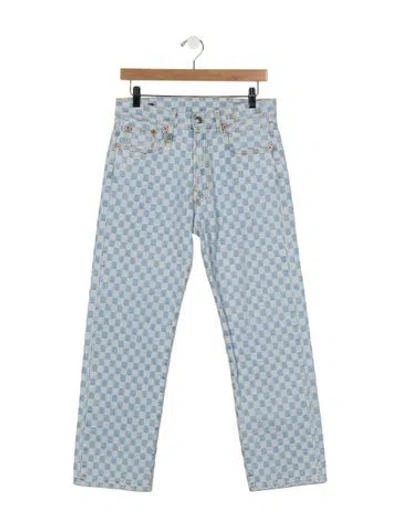 Pre-owned R13 Mid-rise Straight Leg Jeans In Blue