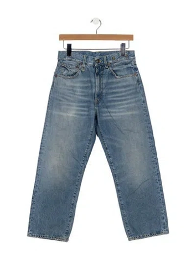 Pre-owned R13 Mid-rise Straight Leg Jeans In Blue