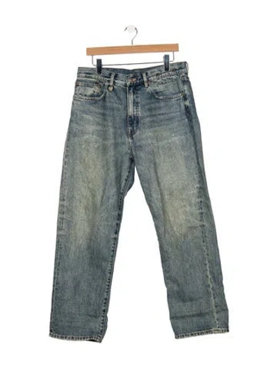 Pre-owned R13 Mid-rise Straight Leg Jeans In Blue