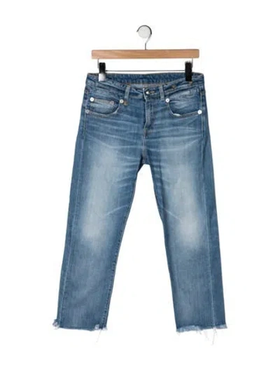 Pre-owned R13 Mid-rise Straight Leg Jeans In Blue