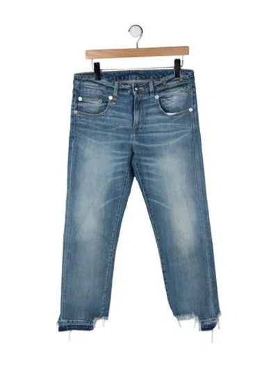 Pre-owned R13 Mid-rise Straight Leg Jeans In Blue