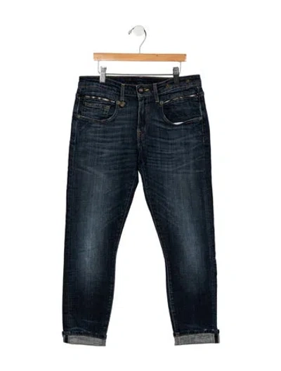 Pre-owned R13 Mid-rise Straight Leg Jeans In Blue