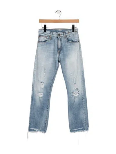 Pre-owned R13 Mid-rise Straight Leg Jeans In Blue