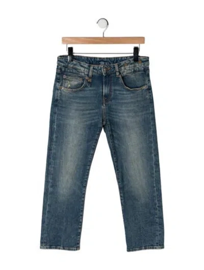 Pre-owned R13 Mid-rise Straight Leg Jeans In Blue