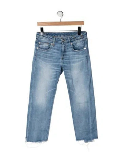Pre-owned R13 Mid-rise Straight Leg Jeans In Blue