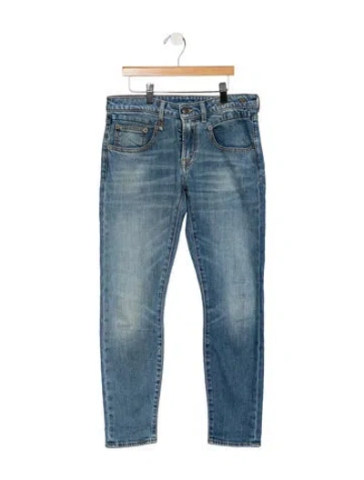 Pre-owned R13 Mid-rise Straight Leg Jeans In Blue