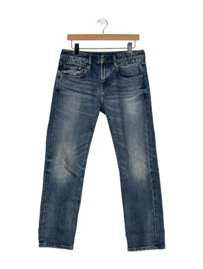 Pre-owned R13 Mid-rise Straight Leg Jeans In Blue