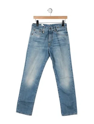 Pre-owned R13 Mid-rise Straight Leg Jeans In Blue