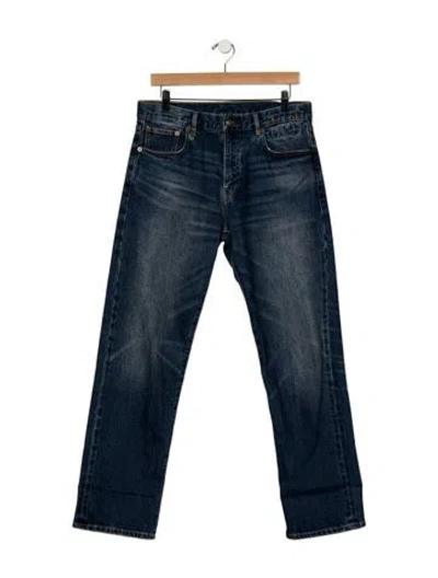 Pre-owned R13 Mid-rise Straight Leg Jeans In Blue