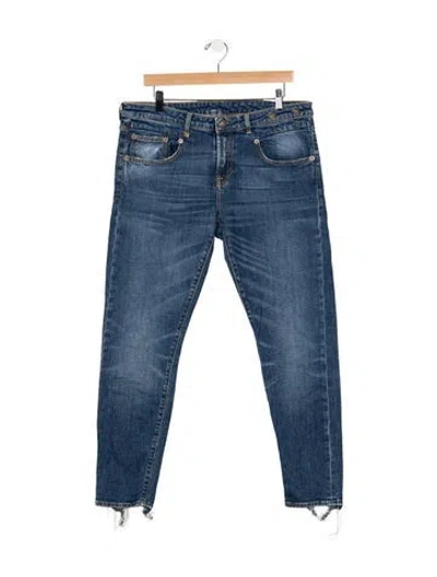 Pre-owned R13 Mid-rise Straight Leg Jeans In Blue