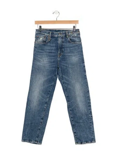 Pre-owned R13 Mid-rise Straight Leg Jeans In Blue