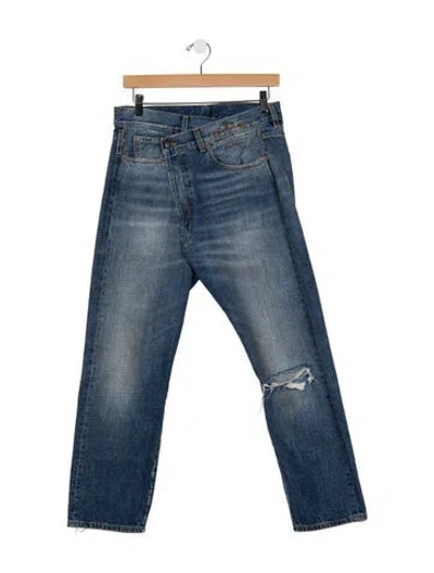Pre-owned R13 Mid-rise Straight Leg Jeans In Blue