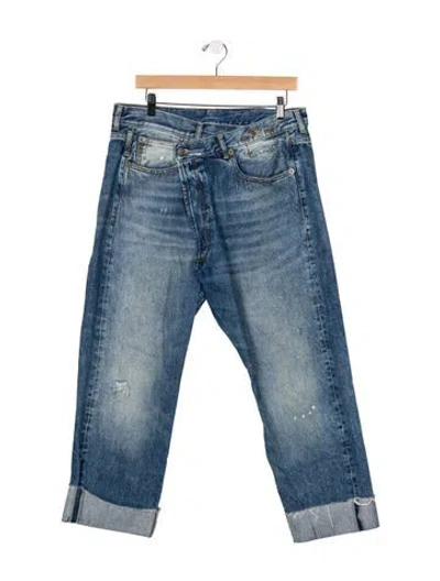 Pre-owned R13 Mid-rise Straight Leg Jeans In Blue