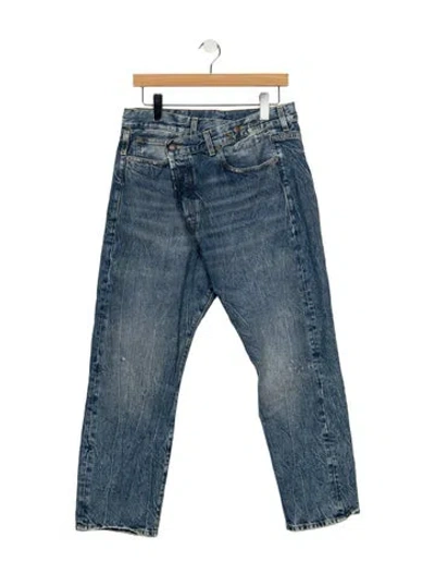Pre-owned R13 Mid-rise Straight Leg Jeans In Blue
