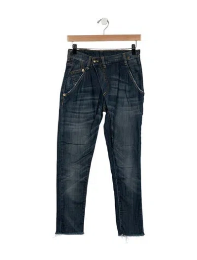 Pre-owned R13 Mid-rise Straight Leg Jeans In Blue