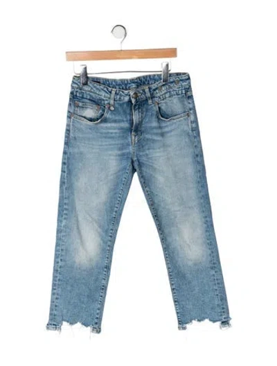 Pre-owned R13 Mid-rise Straight Leg Jeans In Blue