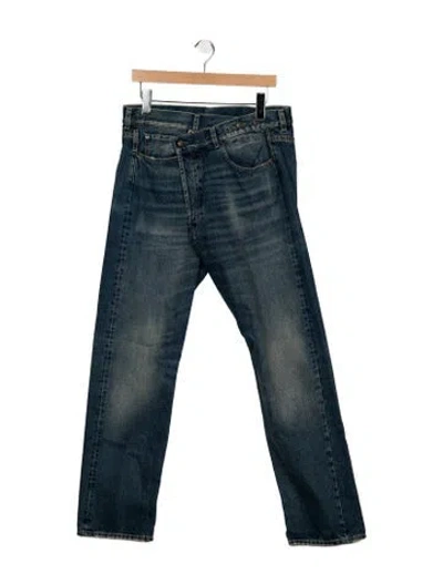 Pre-owned R13 Mid-rise Straight Leg Jeans In Blue