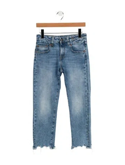 Pre-owned R13 Mid-rise Straight Leg Jeans In Blue