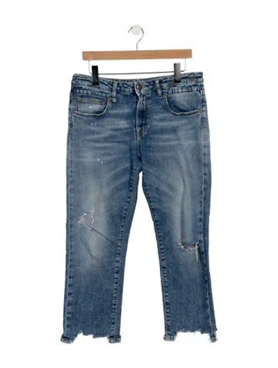 Pre-owned R13 Mid-rise Straight Leg Jeans In Blue