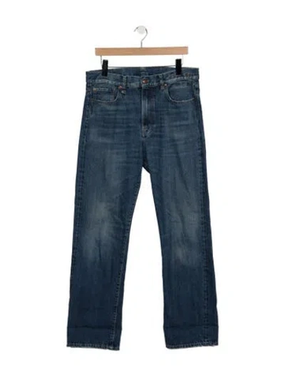 Pre-owned R13 Mid-rise Straight Leg Jeans In Blue