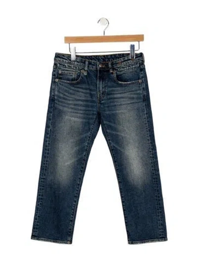 Pre-owned R13 Mid-rise Straight Leg Jeans In Blue