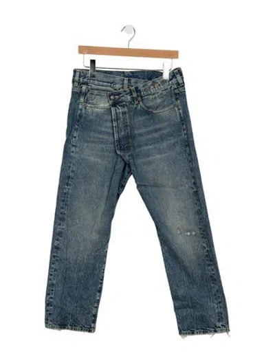 Pre-owned R13 Mid-rise Straight Leg Jeans In Blue
