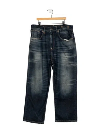 Pre-owned R13 Mid-rise Straight Leg Jeans In Blue