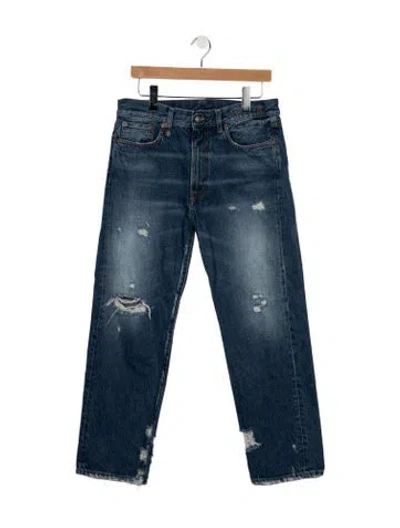 Pre-owned R13 Mid-rise Straight Leg Jeans In Blue