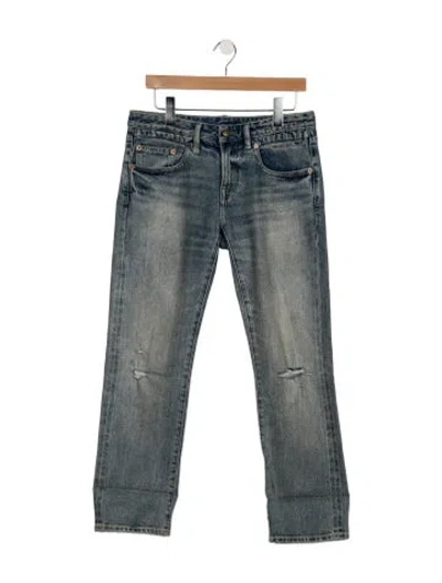 Pre-owned R13 Mid-rise Straight Leg Jeans In Blue
