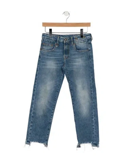 Pre-owned R13 Mid-rise Straight Leg Jeans In Blue