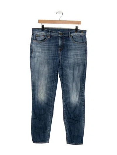 Pre-owned R13 Mid-rise Straight Leg Jeans In Blue