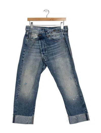 Pre-owned R13 Mid-rise Straight Leg Jeans In Blue