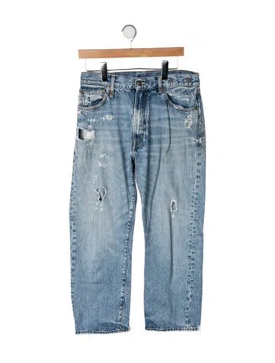 Pre-owned R13 Mid-rise Straight Leg Jeans In Blue