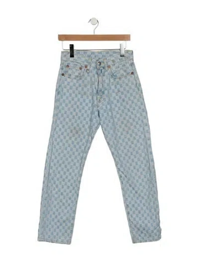 Pre-owned R13 Mid-rise Straight Leg Jeans In Blue