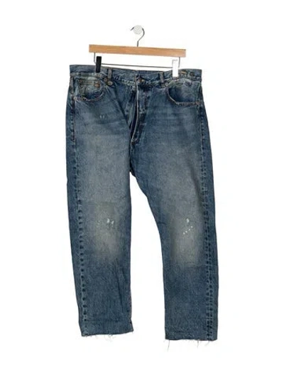 Pre-owned R13 Mid-rise Straight Leg Jeans In Blue