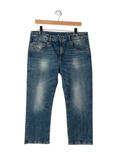 Pre-owned R13 Mid-rise Straight Leg Jeans In Blue