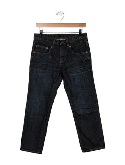 Pre-owned R13 Mid-rise Straight Leg Jeans In Blue