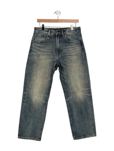 Pre-owned R13 Mid-rise Straight Leg Jeans In Blue