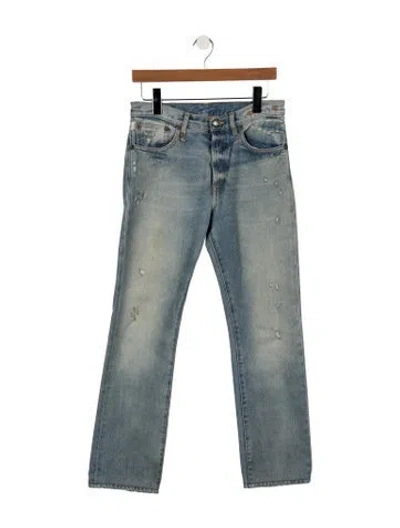 Pre-owned R13 Mid-rise Straight Leg Jeans In Blue