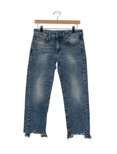 Pre-owned R13 Mid-rise Straight Leg Jeans In Blue
