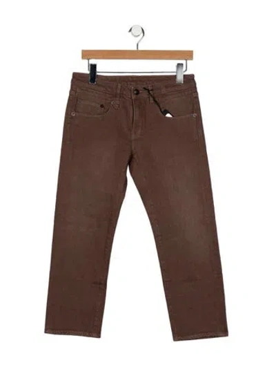 Pre-owned R13 Mid-rise Straight Leg Jeans In Brown