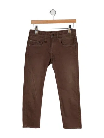 Pre-owned R13 Mid-rise Straight Leg Jeans In Brown